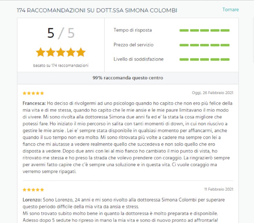 Recensioni psicologo Pisa